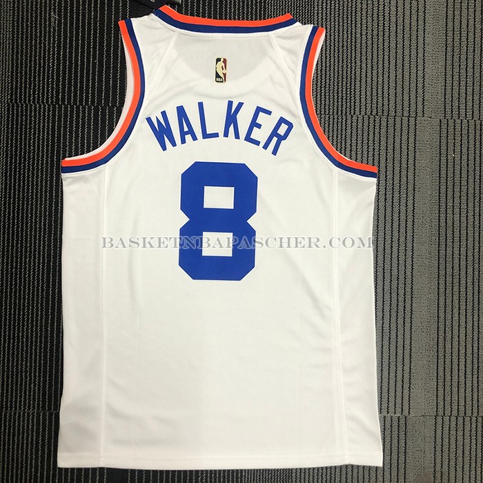 Maillot New York Knicks Kemba Walker NO 8 75th Anniversary Blanc